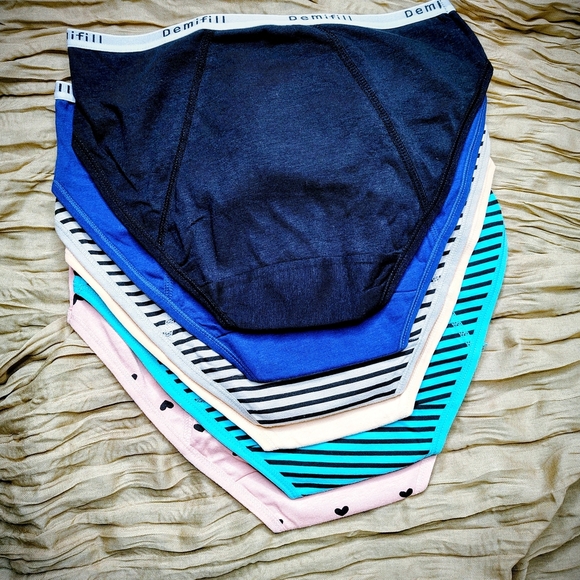 Demifill 6 Pack Assorted Period Brief Underwear Girls Size Small 10-12 Years New - Picture 2 of 10